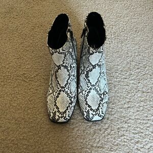 White Snake Skin Boots